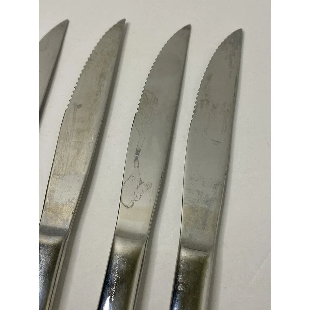 Reed & Barton Gatehouse Stainless Steak Knives Replacements Lot Of 4